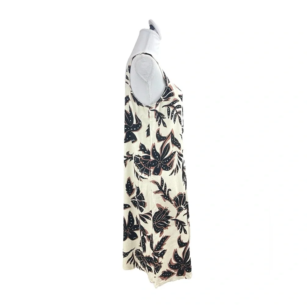 NWT NAF NAF Paris Tropical Hawaiian Floral Midi Dress LARGE MSRP$229 Vacation - Picture 4 of 12